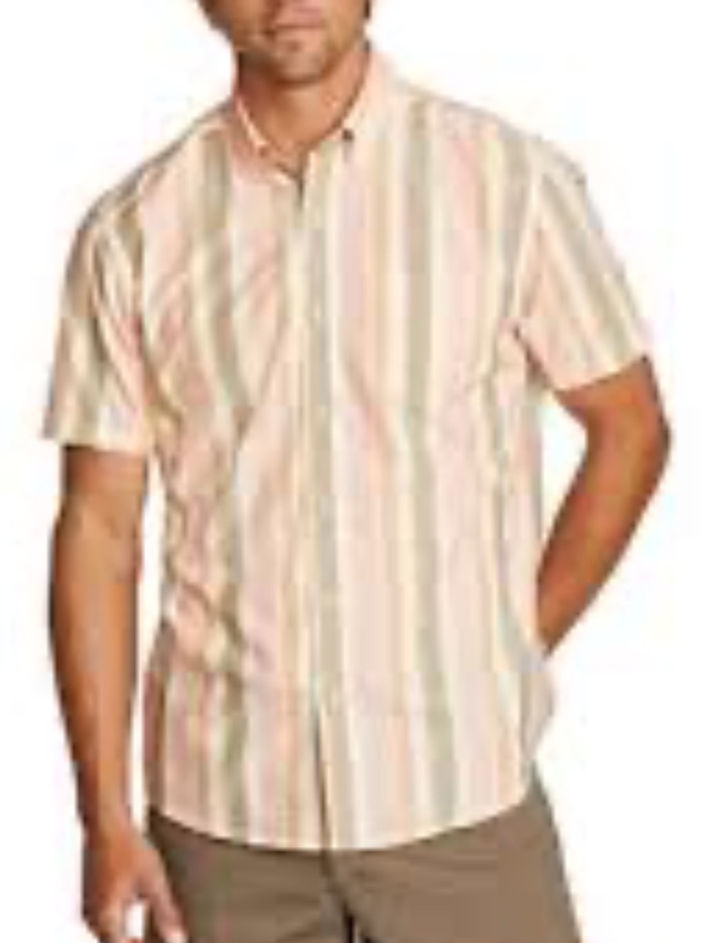 Eddie Bauer Big and Tall Men's Baja Shirt, Dusty Pink, Size 4X, NWT